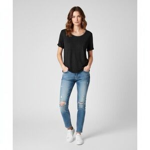 scotch & soda Amsterdam dance all night navy lightweight metallic tee, size XL